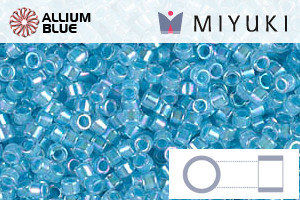 MIYUKI Delica® Seed Beads (DB0057) 11/0 Round - Aqua Lined Crystal AB - 關閉視窗 >> 可點擊圖片