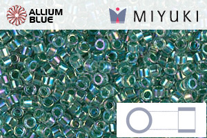 MIYUKI Delica® Seed Beads (DB0060) 11/0 Round - Lime Lined Crystal AB - Haga Click en la Imagen para Cerrar