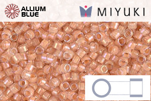 MIYUKI Delica® Seed Beads (DB0067) 11/0 Round - Light Peach Lined Crystal Luster - Click Image to Close