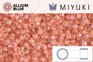 MIYUKI Delica® Seed Beads (DB0068) 11/0 Round - Peach Lined Crystal Luster - 關閉視窗 >> 可點擊圖片