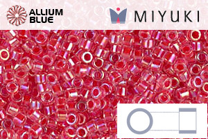 MIYUKI Delica® Seed Beads (DB0075) 11/0 Round - Dark Coral Lined Crystal AB - 關閉視窗 >> 可點擊圖片