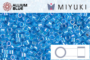 MIYUKI Delica® Seed Beads (DB0076) 11/0 Round - Light Blue Lined Crystal AB - Haga Click en la Imagen para Cerrar