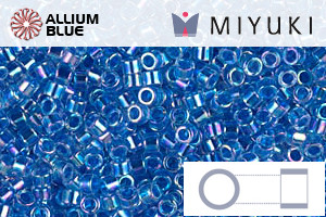 MIYUKI Delica® Seed Beads (DB0077) 11/0 Round - Blue Lined Crystal AB - Haga Click en la Imagen para Cerrar