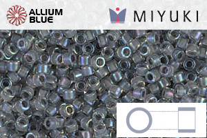 MIYUKI Delica® Seed Beads (DB0081) 11/0 Round - Gray Lined Crystal AB - Click Image to Close
