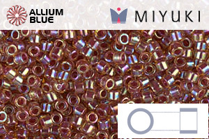 MIYUKI Delica® Seed Beads (DB0088) 11/0 Round - Berry Lined Light Topaz AB - 關閉視窗 >> 可點擊圖片