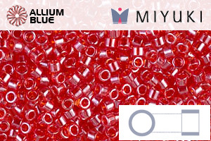 MIYUKI Delica® Seed Beads (DB0098) 11/0 Round - Transparent Light Siam Luster - Click Image to Close