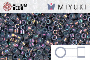 MIYUKI Delica® Seed Beads (DB0134) 11/0 Round - Opaque Purple Gray Rainbow Luster - Haga Click en la Imagen para Cerrar