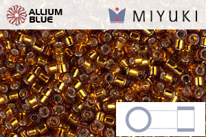 MIYUKI Delica® Seed Beads (DB0144) 11/0 Round - Silver Lined Dark Topaz