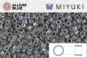 MIYUKI Delica® Seed Beads (DB0168) 11/0 Round - Opaque Gray AB