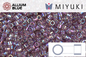 MIYUKI Delica® Seed Beads (DB0173) 11/0 Round - Transparent Smoky Amethyst AB - Click Image to Close