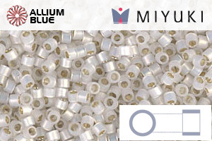 MIYUKI Delica® Seed Beads (DB0221) 11/0 Round - GiLight Lined White Opal - Click Image to Close