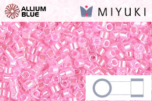 MIYUKI Delica® Seed Beads (DB0245) 11/0 Round - Cotton Candy Pink Ceylon - Click Image to Close