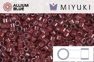 MIYUKI Delica® Seed Beads (DB0280) 11/0 Round - Cranberry Lined Crystal Luster - Click Image to Close