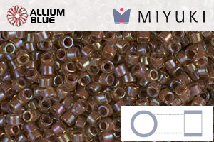 MIYUKI Delica® Seed Beads (DB0287) 11/0 Round - Cinnamon Lined Topaz Luster - Click Image to Close