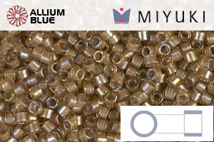MIYUKI Delica® Seed Beads (DB0288) 11/0 Round - White Lined Saffron AB - Click Image to Close