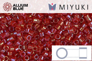 MIYUKI Delica® Seed Beads (DB0295) 11/0 Round - Lined Red AB