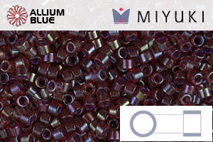 MIYUKI Delica® Seed Beads (DB0296) 11/0 Round - Lined Ruby AB - Click Image to Close