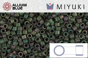 MIYUKI Delica® Seed Beads (DB0327) 11/0 Round - Matte Metallic Dark Green Iris - Haga Click en la Imagen para Cerrar