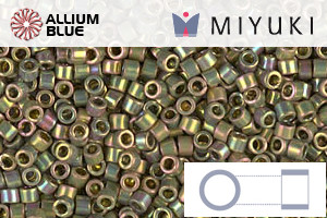 MIYUKI Delica® Seed Beads (DB0508) 11/0 Round - 24kt Green Gold Iris