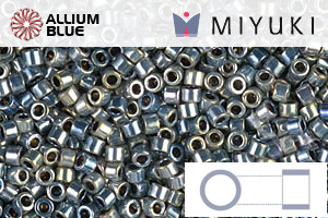 MIYUKI Delica® Seed Beads (DB0545) 11/0 Round - Palladium Silver Blue Gold Iris - Click Image to Close