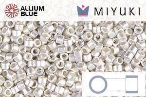 MIYUKI Delica® Seed Beads (DB0551F) 11/0 Round - Silver Plated Frosted - Click Image to Close