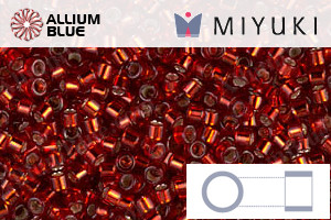 MIYUKI Delica® Seed Beads (DB0603) 11/0 Round - Dyed Silver Lined Brick Red - Click Image to Close