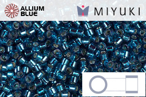MIYUKI Delica® Seed Beads (DB0608) 11/0 Round - Dyed Silver Lined Blue Zircon - Click Image to Close