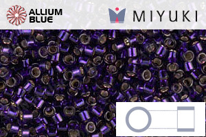 MIYUKI Delica® Seed Beads (DB0609) 11/0 Round - Dyed Silver Lined Dark Purple - Click Image to Close