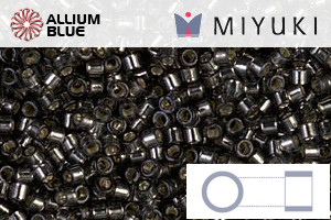 MIYUKI Delica® Seed Beads (DB0613) 11/0 Round - Dyed Silver Lined Dark Gray - Haga Click en la Imagen para Cerrar