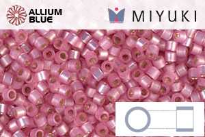 MIYUKI Delica® Seed Beads (DB0625) 11/0 Round - Dyed Rose Silver Lined Alabaster - Click Image to Close