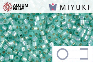 MIYUKI Delica® Seed Beads (DB0626) 11/0 Round - Dyed Light Aqua Green Silver Lined Alabaster - 关闭视窗 >> 可点击图片