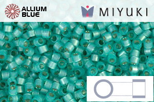MIYUKI Delica® Seed Beads (DB0627) 11/0 Round - Dyed Aqua Green Silver Lined Alabaster - Click Image to Close