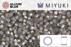 MIYUKI Delica® Seed Beads (DB0630) 11/0 Round - Dyed Light Smoke Gray Silver Lined Alabaster