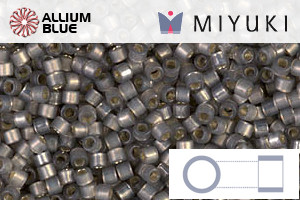 MIYUKI Delica® Seed Beads (DB0631) 11/0 Round - Dyed Smoke Gray Silver Lined Alabaster - Haga Click en la Imagen para Cerrar