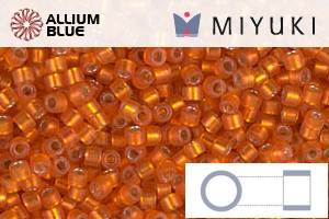 MIYUKI Delica® Seed Beads (DB0682) 11/0 Round - Dyed Semi-matte Silver Lined Dark Orange - 關閉視窗 >> 可點擊圖片