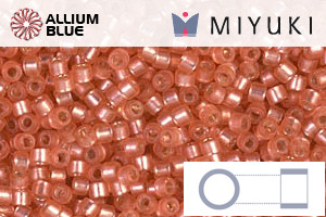 MIYUKI Delica® Seed Beads (DB0684) 11/0 Round - Dyed Semi-matte Silver Lined Watermelon