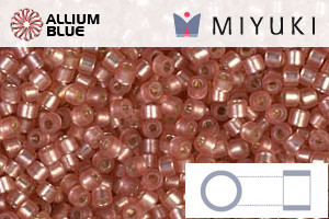 MIYUKI Delica® Seed Beads (DB0685) 11/0 Round - Dyed Semi-matte Silver Lined Light Cranberry - Click Image to Close