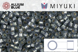 MIYUKI Delica® Seed Beads (DB0689) 11/0 Round - Dyed Semi-matte Silver Lined Moss Green - Haga Click en la Imagen para Cerrar