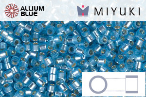 MIYUKI Delica® Seed Beads (DB0692) 11/0 Round - Dyed Semi-matte Silver Lined Aqua - 关闭视窗 >> 可点击图片