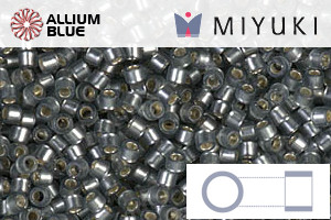 MIYUKI Delica® Seed Beads (DB0697) 11/0 Round - Dyed Semi-matte Silver Lined Gray