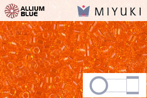 MIYUKI Delica® Seed Beads (DB0703) 11/0 Round - Transparent Orange - Click Image to Close