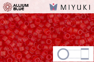 MIYUKI Delica® Seed Beads (DB0745) 11/0 Round - Matte Transparent Red Orange - Click Image to Close