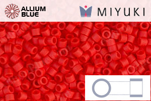 MIYUKI Delica® Seed Beads (DB0757) 11/0 Round - Matte Opaque Vermillion Red - Click Image to Close