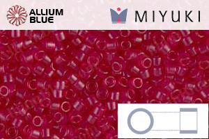 MIYUKI Delica® Seed Beads (DB0775) 11/0 Round - Dyed Semi-matte Transparent Scarlet