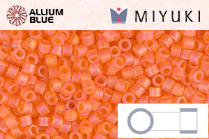 MIYUKI Delica® Seed Beads (DB0855) 11/0 Round - Matte Transparent Orange AB - Haga Click en la Imagen para Cerrar