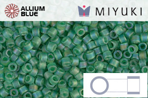 MIYUKI Delica® Seed Beads (DB0858) 11/0 Round - Matte Transparent Green AB - 關閉視窗 >> 可點擊圖片