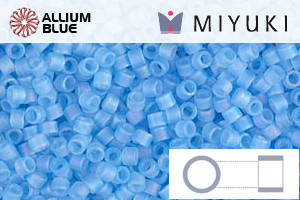 MIYUKI Delica® Seed Beads (DB0861) 11/0 Round - Matte Transparent Aqua AB - Click Image to Close