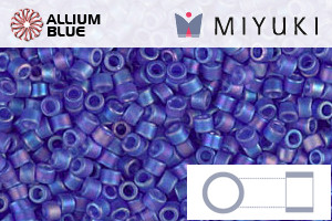 MIYUKI Delica® Seed Beads (DB0864) 11/0 Round - Matte Transparent CobaLight AB - 關閉視窗 >> 可點擊圖片