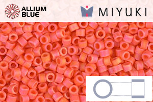MIYUKI Delica® Seed Beads (DB0872) 11/0 Round - Matte Opaque Orange AB - Click Image to Close
