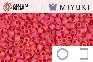 MIYUKI Delica® Seed Beads (DB0873) 11/0 Round - Matte Opaque Vermillion Red AB - Click Image to Close